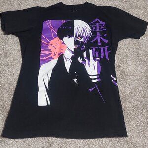 Tokyo Ghoul Adult T-Shirt - Split Face Ken Kaneki Kanji Pic Size M Medium